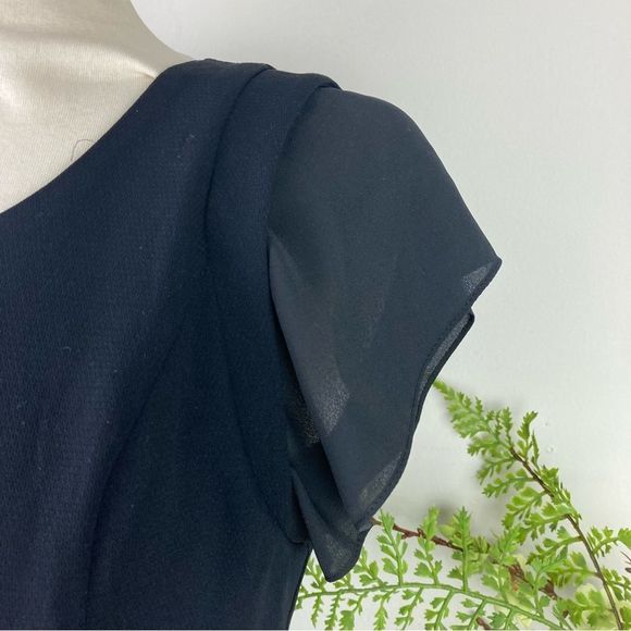 Black Flutter Sleeve Ruffled Mini Dress - Picture 3 of 12